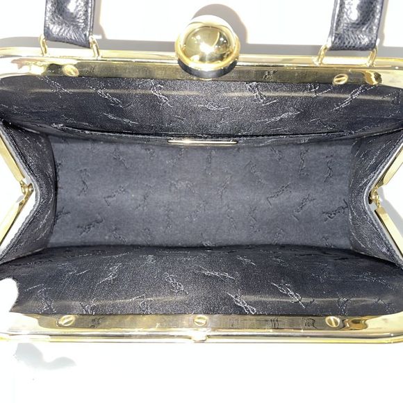 Saint Laurent Clasp Bag Logo Yves Black Shoulder - Picture 7 of 13